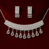 Sparkling Silver Crystal Diamond Necklace Set