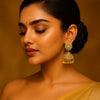Luxury Gold-Plated Floral Dome Jhumka Earrings with Crystal Accents