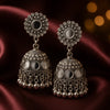 Mirror Glow Antique Oxidized Silver Jhumka