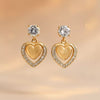 Golden Heart Sparkle Earrings
