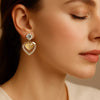 Golden Heart Sparkle Earrings