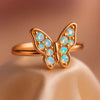 Luxury Rose Gold Opal Butterfly Ring