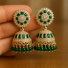 Emerald Aura Green & Silver Royal Dome Jhumka