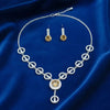 Crystal Halo Diamond Necklace Set