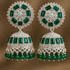 Emerald Aura Green & Silver Royal Dome Jhumka