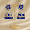 Royal Blue & Silver Bloom Jhumka