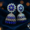 Royal Blue & Silver Bloom Jhumka