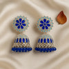 Royal Blue & Silver Bloom Jhumka