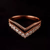 Radiant Grace V-Shaped Rose Gold Plated Ring