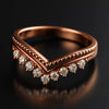 Radiant Grace V-Shaped Rose Gold Plated Ring