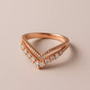 Radiant Grace V-Shaped Rose Gold Plated Ring