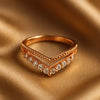 Radiant Grace V-Shaped Rose Gold Plated Ring