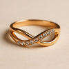 Elegant Gold Infinity Crossover Ring