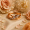 Elegant Gold Infinity Crossover Ring