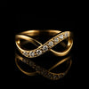 Elegant Gold Infinity Crossover Ring