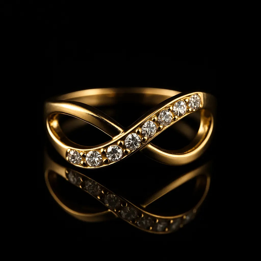 Elegant Gold Infinity Crossover Ring