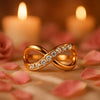 Elegant Gold Infinity Crossover Ring