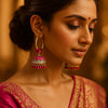 Pink Aura Royal Hoop Jhumka