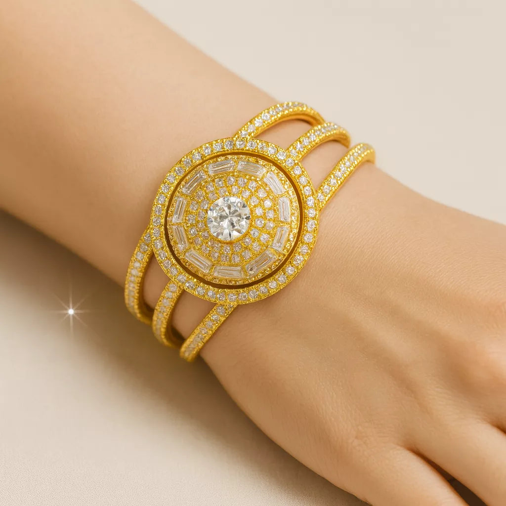 Radiant Halo Gold-Plated Bracelet