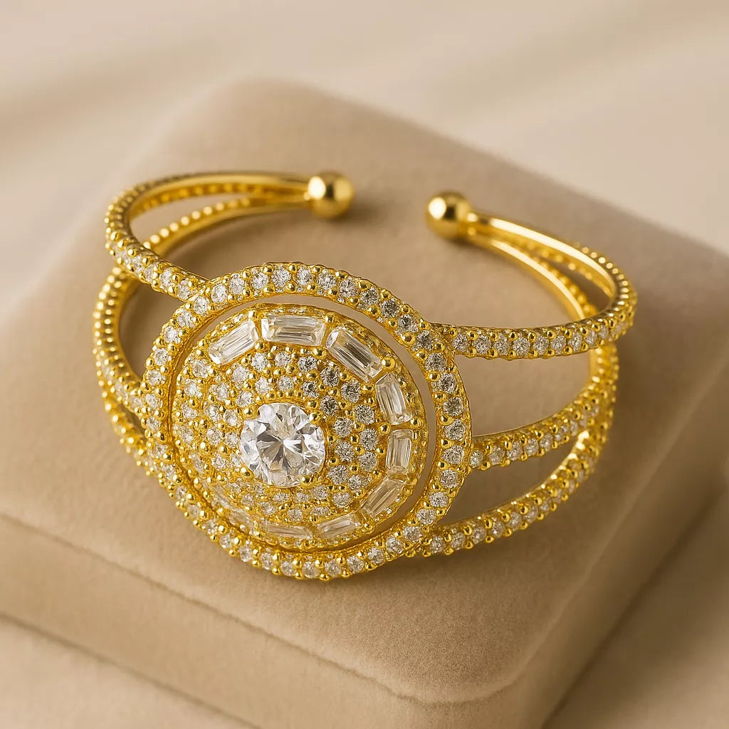 Radiant Halo Gold-Plated Bracelet