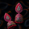 Elegant Rajasthani Pink Enamel Jhumka