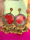 Radiant Red Resin Handcrafted Jhumkas