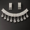 Sparkling Silver Crystal Diamond Necklace Set