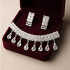 Sparkling Silver Crystal Diamond Necklace Set
