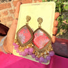 Blush Petal Handcrafted Resin Jhumkas