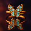 Luxury Rose Gold Opal Butterfly Ring