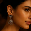 Mirror Glow Antique Oxidized Silver Jhumka