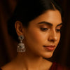 Mirror Glow Antique Oxidized Silver Jhumka