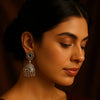 Mirror Glow Antique Oxidized Silver Jhumka