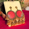 Radiant Red Resin Handcrafted Jhumkas