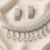 Sparkling Silver Crystal Diamond Necklace Set